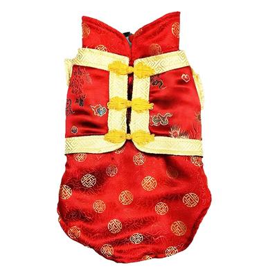 Double-layered Warm New Year Clothes for Dogs, Tang Suits for Pets, Festive New Year Outfits for Cats and Puppies