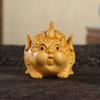 Wood carving Unique Pixiu Sculpture Statue for Good Luck and Fortune Animals Handcrafted Artwork Office or HomeDecor Feng Shui