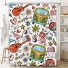 Bright Floral Bus Printed Shower Curtain 69X72In (180X25Cm) Bathroom Decor For Home Decoration Multicolor Artistic Pattern Showe