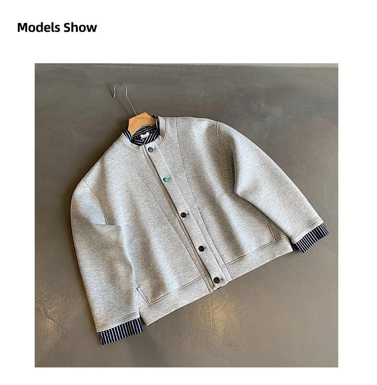 Men's 2026 Trendy Fake Two-Piece Hoodie Jacket - Button Design, Old Money Style, Casual Loose Fit