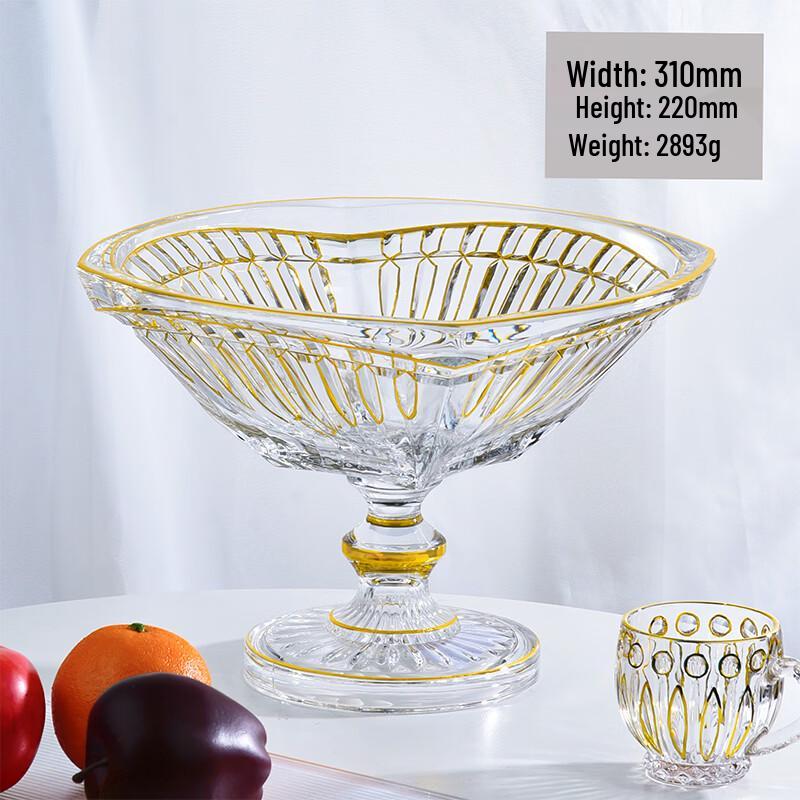 Европейская позолоченная хрустальная фруктовница Flavinmci на высокой ножке