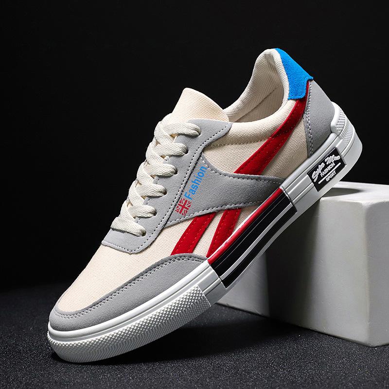 2023 Trendy Korean Style Men's Canvas Shoes - Black & White Versatile Warm Casual Sneakers