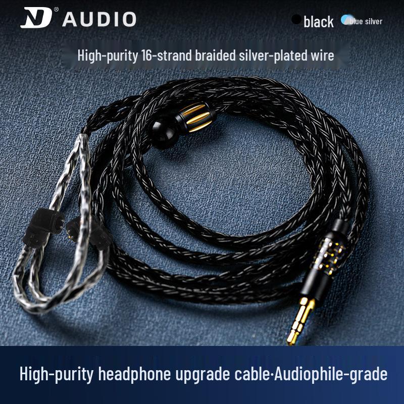 

ND 16-жильный посеребренный кабель для обновления наушников с 3,5 мм аудио, 4,4 мм балансным штекером, 0,75/0,78/2,5 адаптивностью Black-Gold Cable - 3.5mm Plug