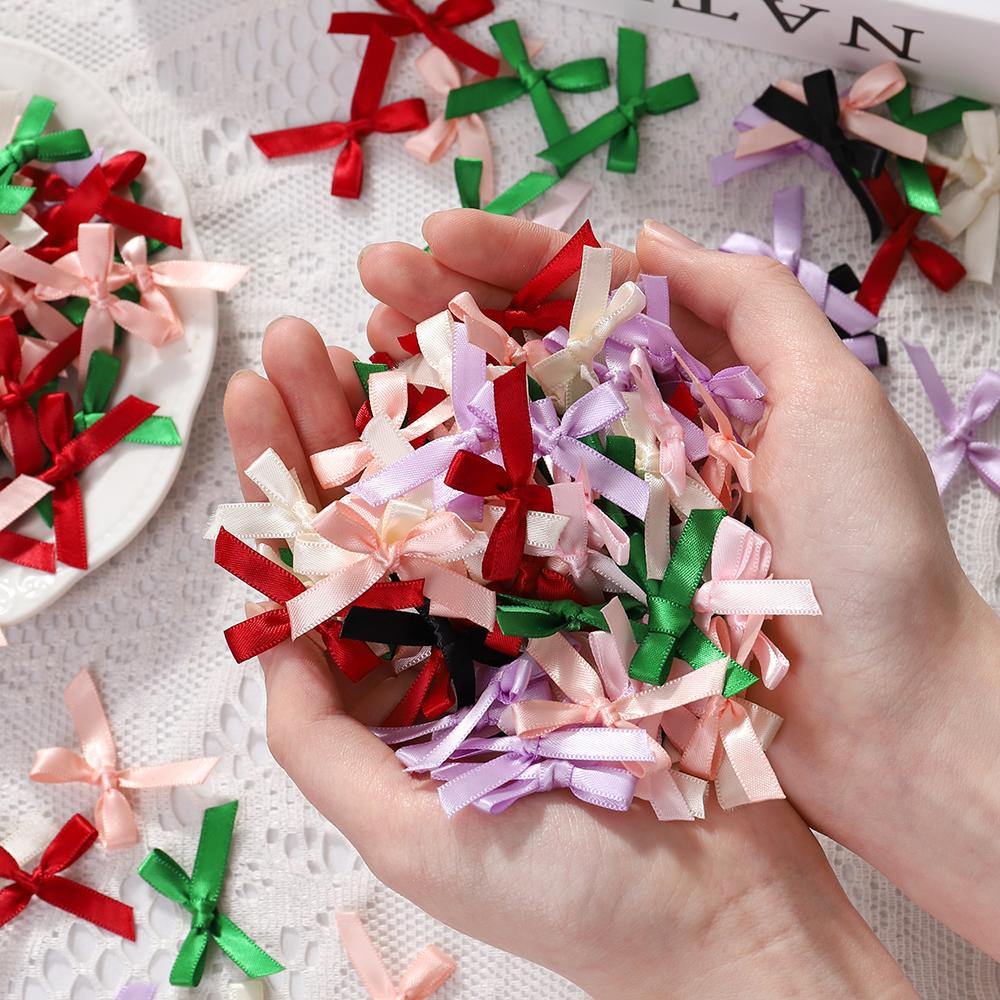 100Pcs 3*4CM Bow Valentine's Day Gifts Decoration For Wedding Home Decor DIY Party Supplies Craft Gifts Scrapbook Accessories