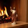 Sacred Figurine Gifts Jesus Reading Bookshelf Figure, Vintage Holy Christian Sculpture, Hand Painted Blessed Minimalist Art Resin Statue for