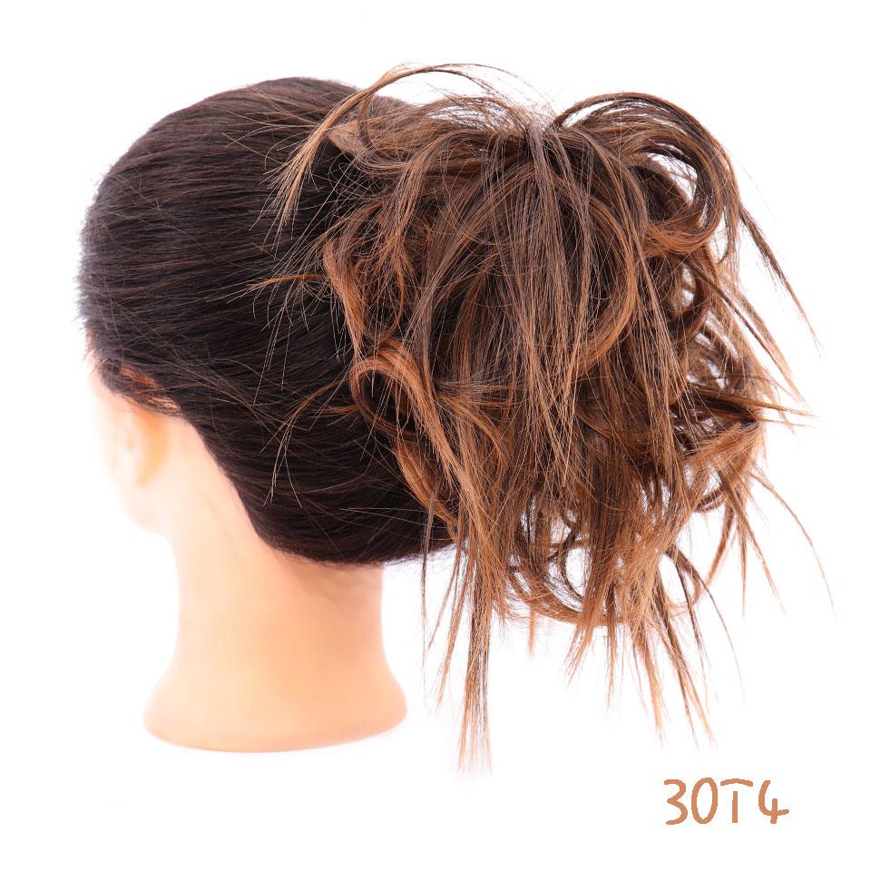 Synthetic Hair Chignons Messy Scrunchies Elastic Band Hair Bun Straight Updo Hairpiece Hair Extension for Women
