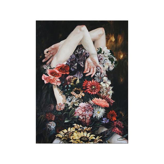 Abstract Women Head With Flowers Canvas Painting Modern Figure Posters And Prints Wall Art Picture for Living Room Home Decor