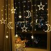 LED Hanging Curtain Lights Star Moon Bulb Wish Balls For Bedroom Window Party Table Decor For Teens Couples Christmas New Year