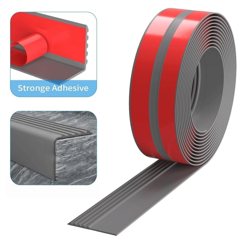 1PC 1mX98mm PVC Stair Shape Step Edge Protector, Non-Slip Stair Corner Decorative , Waterproof for Outdoor & Indoor Stair Treads