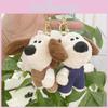 Cute Cartoon Plush Dog Keychain With Overalls 12cm Height Perfect For Bags And Backpacks