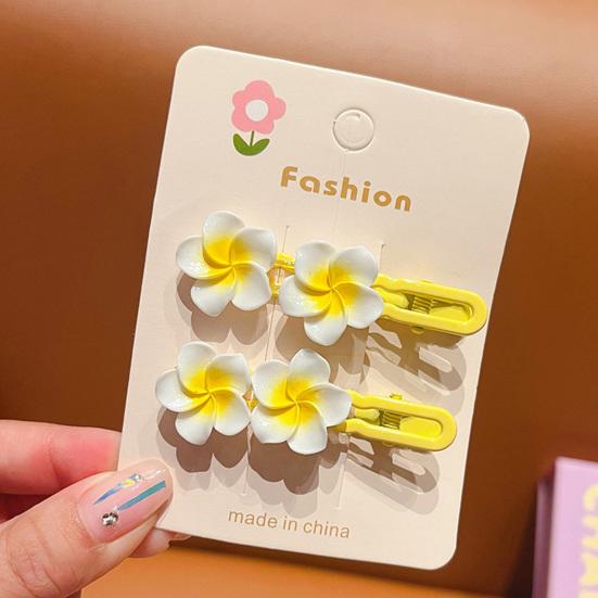 1 Pair Women Hair Clips Flower Shape Hair Barrettes Strong Grip Decorative Hair Pins Beach Vacation Daily Party Hair Accessories