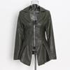 2026 Women's Fashionable Slimming Leather Jacket with Waist-Cinching Design