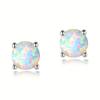 Fashion Round Opal Earrings Opal Egg Exquisite Daily Commuter Earrings Hair Inlaid Crystal