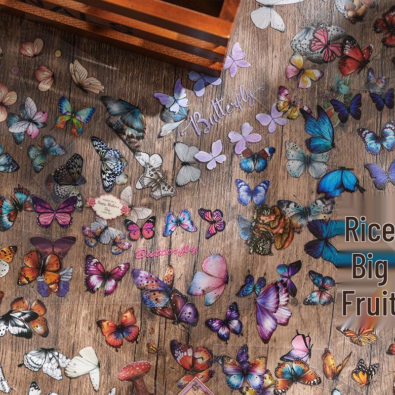 Yuezhen Exclusive Waterproof Butterfly Wing Journal Stickers - Retro Pack for Kids