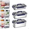 Stainless Steel Lunch Box Food Container Rectangle Stackable Lightweight Refrigerator Storage