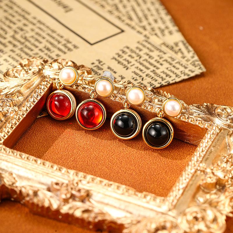 Damen Ohrringe Leichtes Luxusdesign Elegant Vintage Imitationsperlen Modisch und Vielseitig Nischendesign Ohrringe