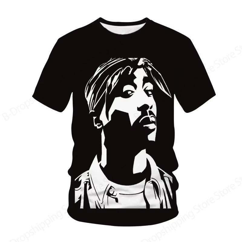 New Men's Women's Rapper Tupac T Shirt 3d 2pac Print Tshirt Men Fashion Summer Casual Short Sleeve T-shirt Women Tops Tees Album