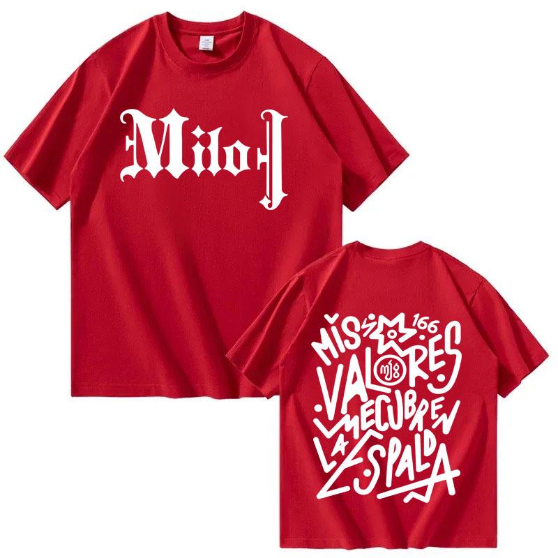 Rap Singer Milo J NEW Album Double Sided Print Gothic Graphics Tee Shirt 2025 Mens Fashion Tshrits Oversized Casual Cotton Tops S