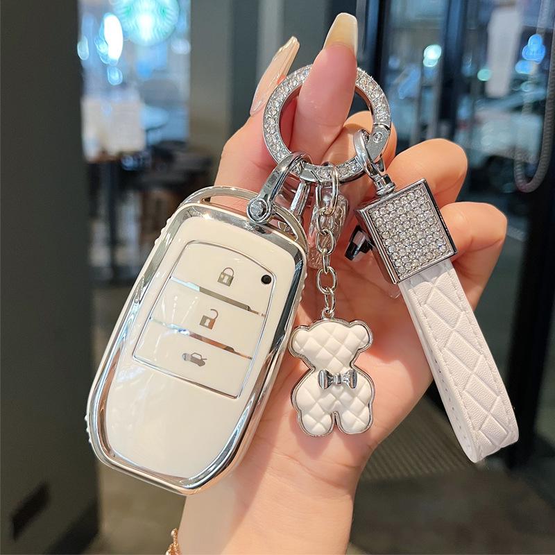 Toyota Car Key Case for Avalon, Camry, Highlander, Corolla, RAV4, IZOA, CHR - Cartoon Design for Men and Women