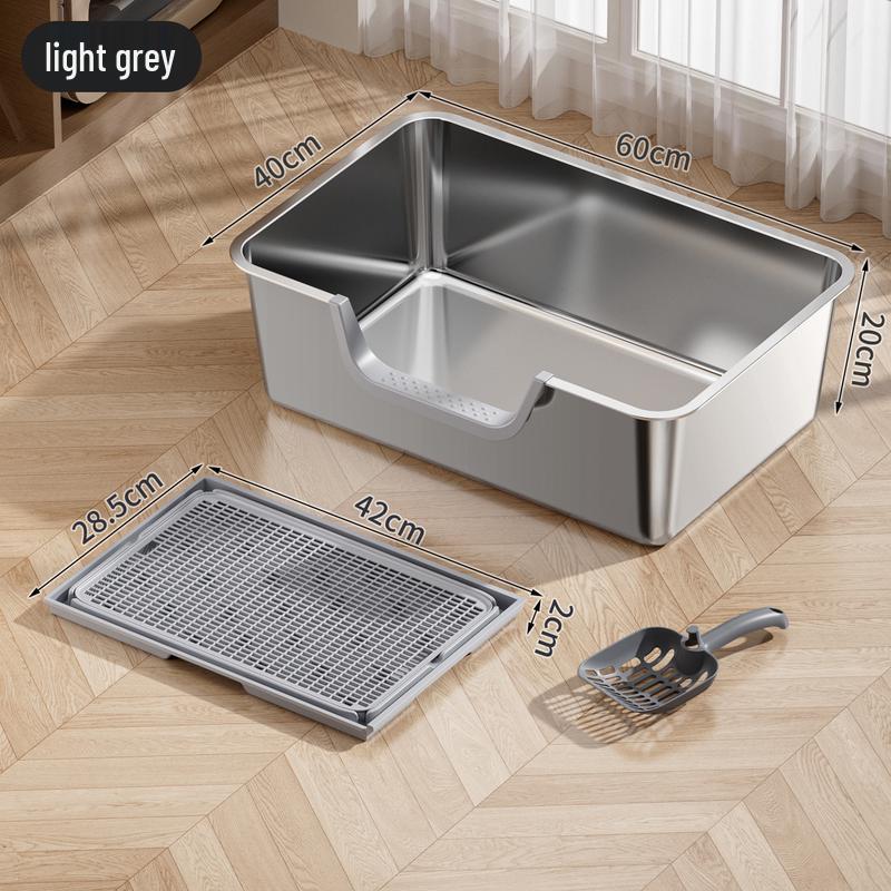 Jingyu Integrierte Spritzschutz-Katzenklo aus Edelstahl