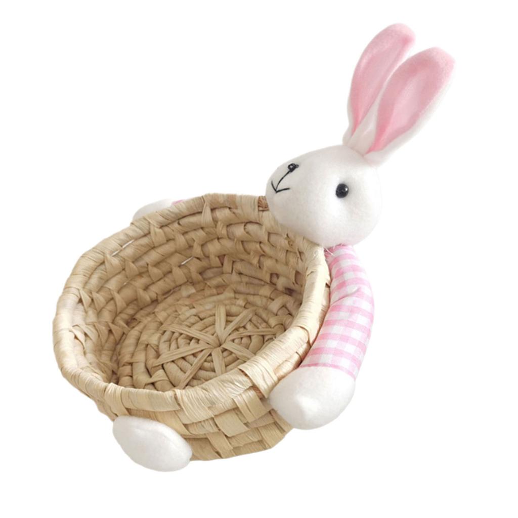 Natural Woven Corn Husk Basket Living Room Storage Solution Snacks Toy Organiser Rabbit Food Container for Home Use