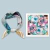 Elegant Silk Scarf Women 53x53cm Pure Mulberry Square Neck Floral Print Lightweight Accessory