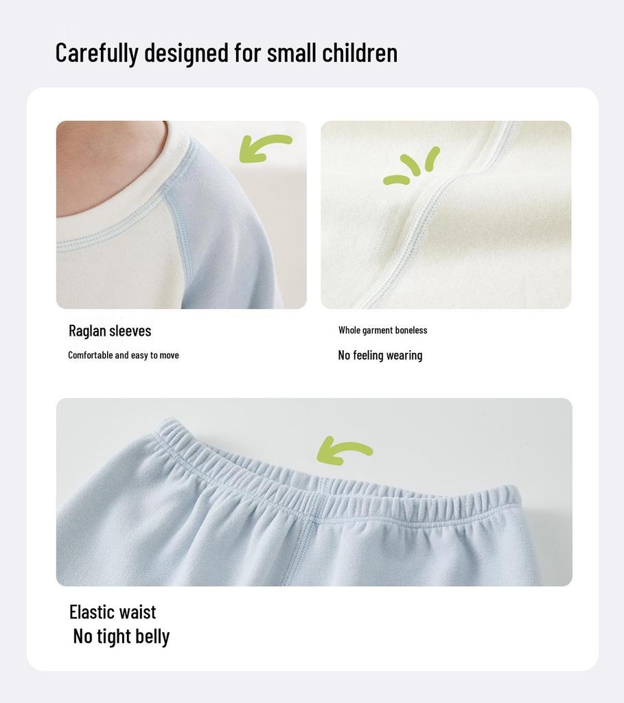 Willberu Seamless Thermal Underwear Set for Kids - Autumn/Winter Long Johns for Boys & Girls