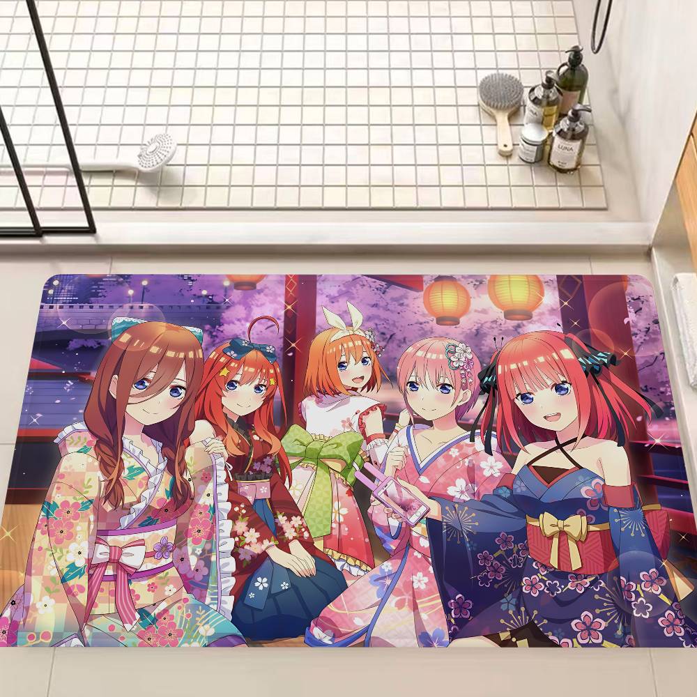 Anime Q-Quintessential Quintuplets Bathroom Mat Kids Room Bedroom Decoration Balcony Anti-Slip Doormat Living Room Welcome Rug