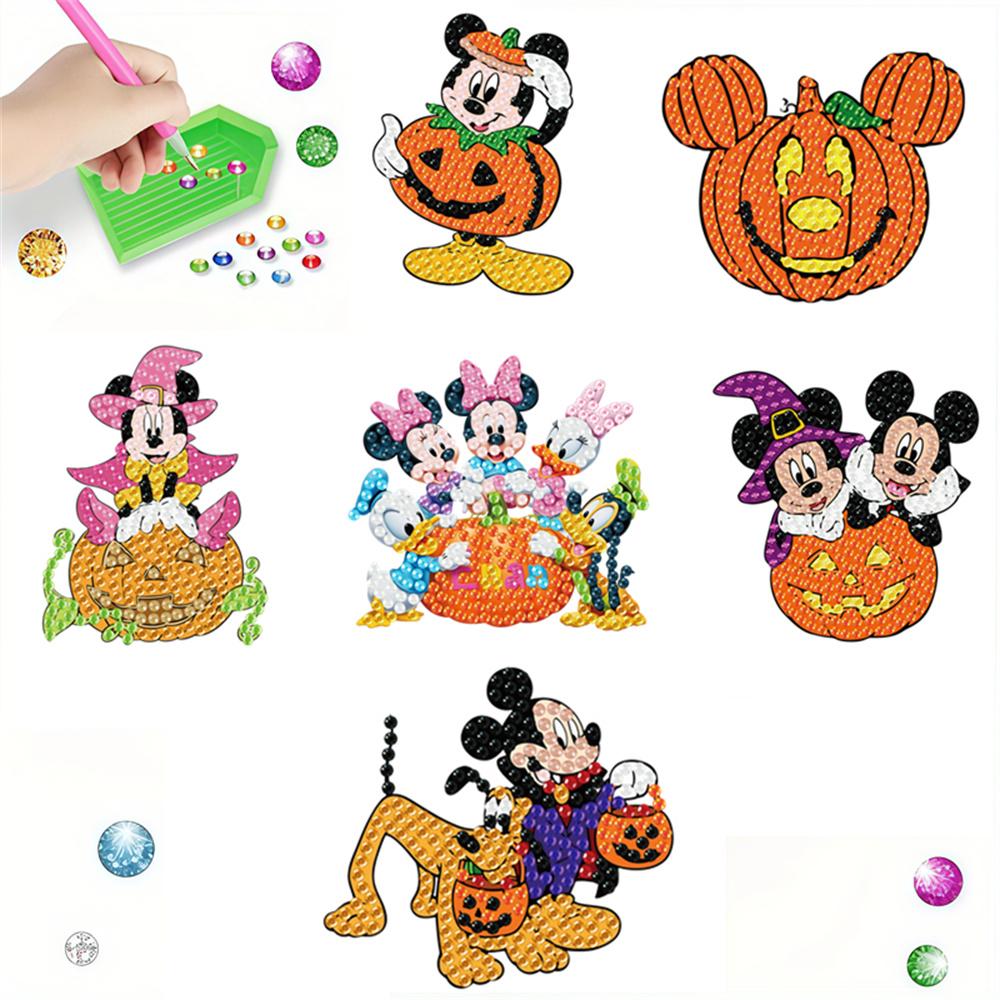 6pcs/Set Scary Pumpkin Series Diamond Painting Magnets for Refrigerator Diamond Art Fridge Magnets for Adults Diamond Art Refrigerator Magnets Kits
