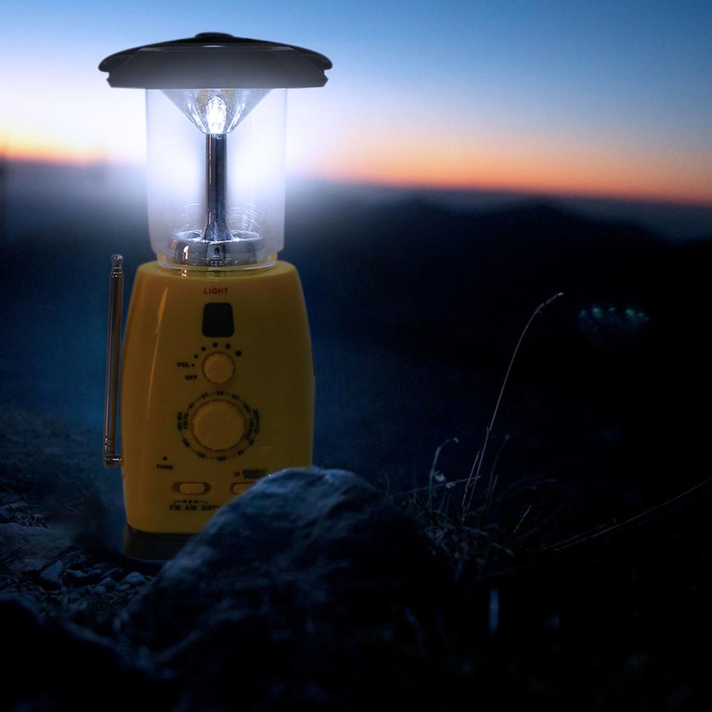 Hand Crank Solar Power LED Camping Emergency Flashlight Torch Lamp Phone Charger