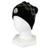 Ausgezeichnete Strickmütze BERRETTO Logo-Patch schwarze Baumwolle Damen Gebraucht