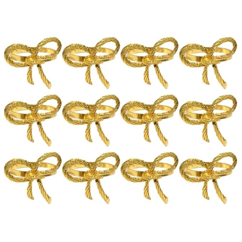 1/6/12 st Metall Servettringar Spännen Guld Middagsbord Dekoration För Bröllop Födelsedag Fest