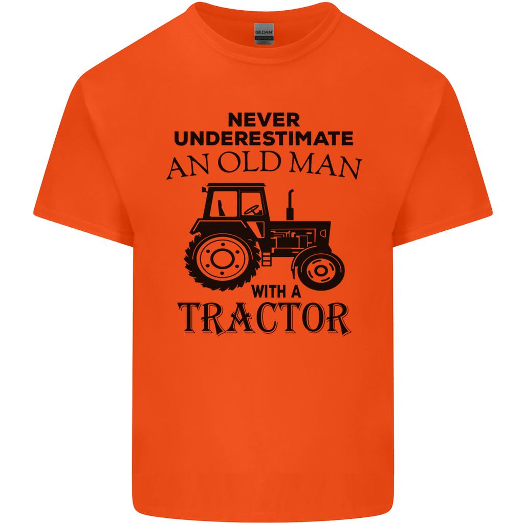 Old Unisex With a Tractor Driver Farmer Farm Unisexs Light Cotton TShirt