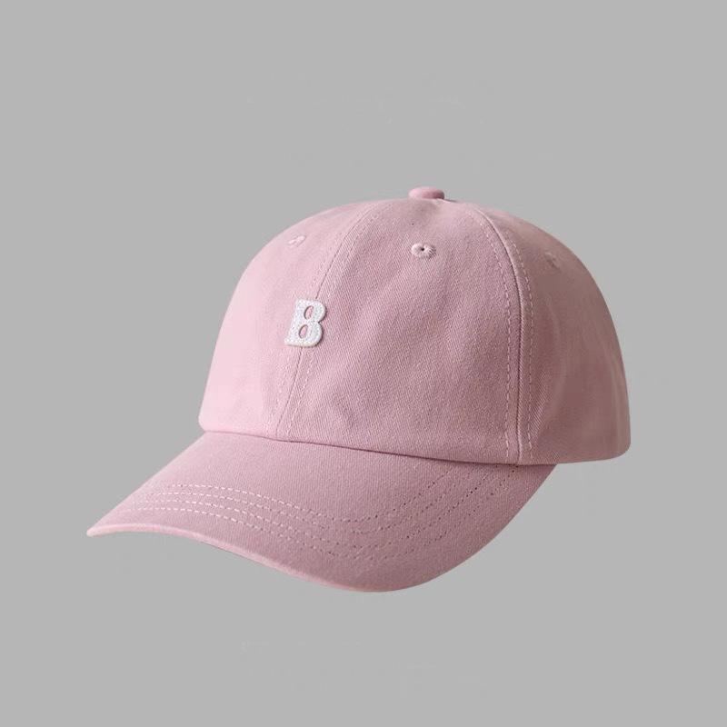 New versatile soft-top hat, baseball cap, pink sun hat, unisex letter baseball cap, Korean Dongdaemun style
