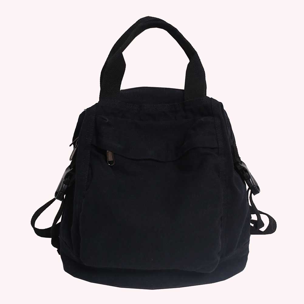 Canvas Backpack Vintage Travel Backpack Solid Color School Backpack Aesthetic Hippie Y2K Backpack for Women and Girls