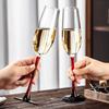 Red Stem Champagne Flutes Luxury Champagne Glass Cocktail Sparkling Wine Glass for Christmas Party Wedding Home Bar Accessories
