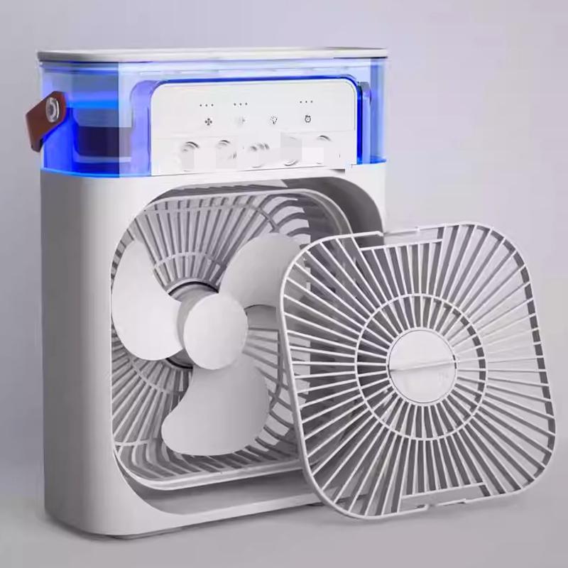 Przenośne klimatyzatory z wentylatorem Wentylator elektryczny USB LED Lampka nocna Mgła wodna Zabawa 3 w 1 Nawilżacz powietrza dla domu