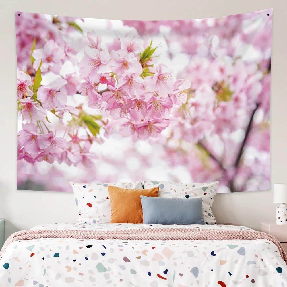 Spring Landscape Trees Flowers Decorative Tapestry Home Wall Decor Living Room Office Tapestry