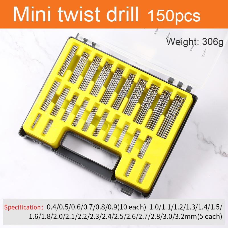 150 pcs/set Electric Drill Twist Drill Bit Set 0.4-0.9 each 10PC/1.0-3.2 each 5PC for wood drilling Woodworking Drill Bits