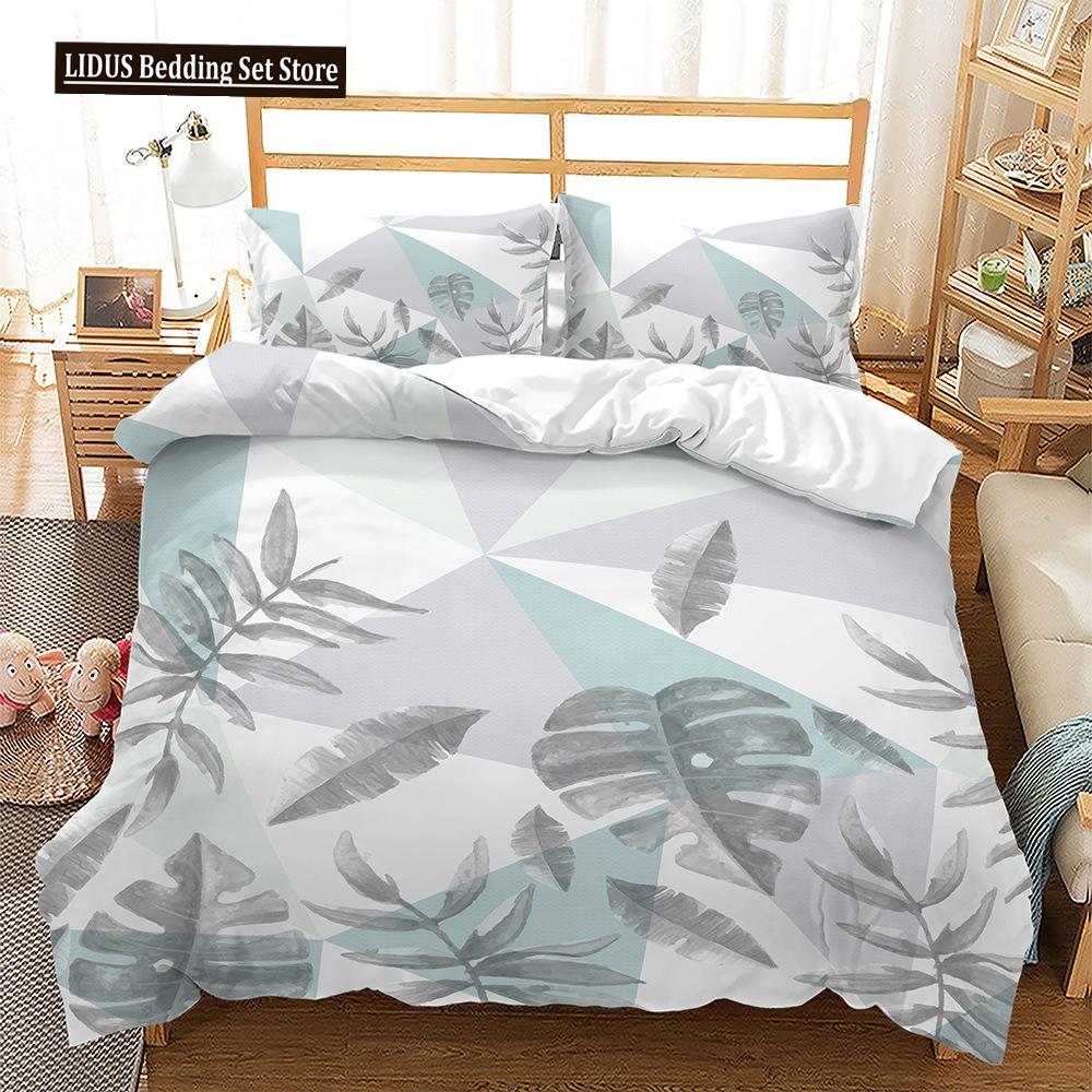 Four-leaf Clover Duvet Cover Set Green Leaves With Good Luck Polyester Comforter Cover For Kids Boy Girl Bedding Set King Size