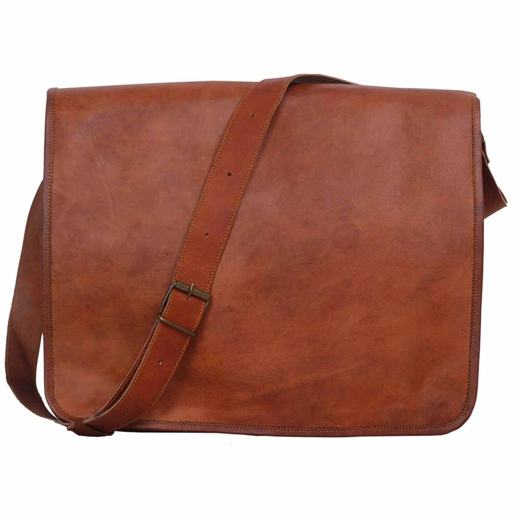 Men’s Leather Messenger Bag Vintage Shoulder Laptop Briefcase
