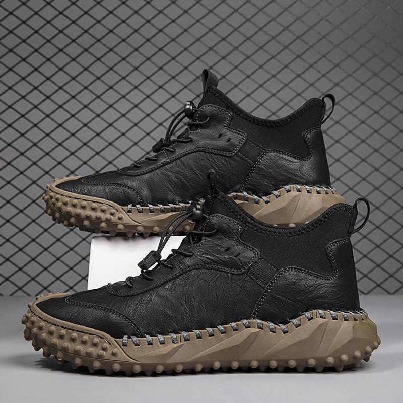 2023 Autumn/Winter Comfortable Hand-stitched Korean Style Genuine Leather Men's Casual Shoes