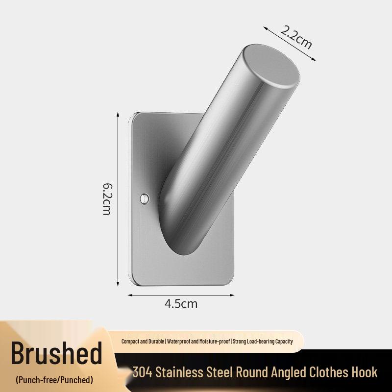 Stainless Steel No-Drill Wall Hook for Coats and Hats