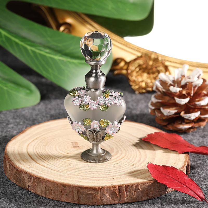 1PC 5ml Perfume Bottle Crystal Refillable Empty Bottles Flower Glass Essential Oil Bottle Home Decor Christmas Mother's Day Gift