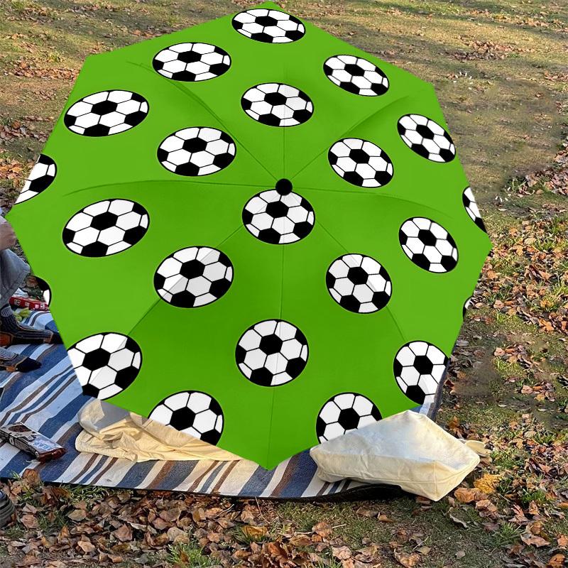 1PC Soccer Ball footballAutomatic Open/Close Umbrella with Windproof, 8-Rib Sturdy Canopy, Durable Ribs, Fashionable Design, Outdoor Accessory, Fun Pr