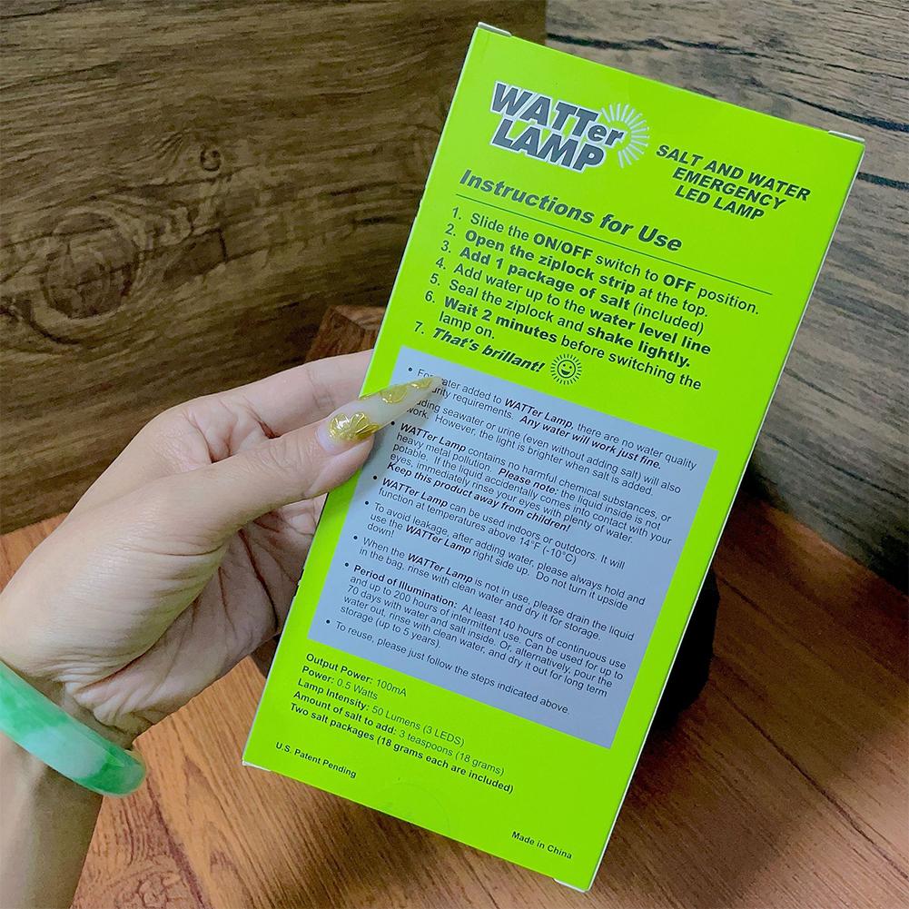 Portable Outdoor Camping Lamp Salt Water LED Emergency Lamp for Camping Night Fishing Lamp 50 LM Energy Saving Lamp