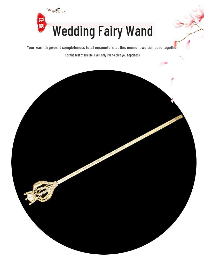 High-Quality Rhinestone Oval Crown Scepter - Bright Magic Fairy Wand
