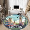 1pc London Bus Office Round Area Rug, Indoor Mat Suitable ForOffice, Under Office Chairs Bedroom Living Room Home Decor, Room Deco, N50