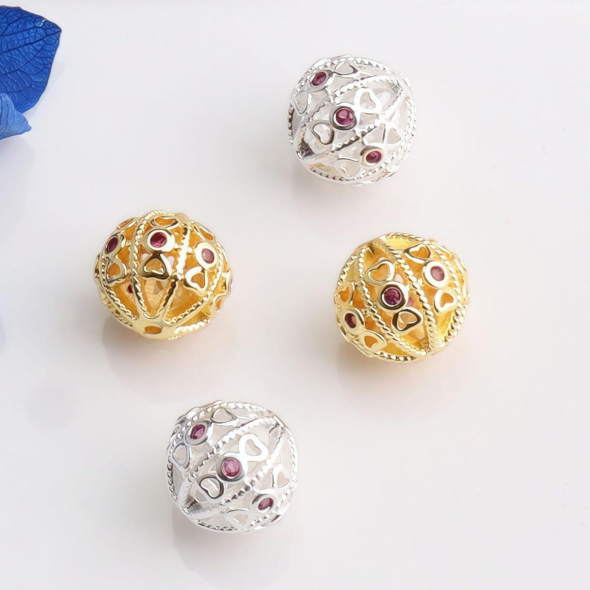 Позолоченные 18K циркониевые бусины-разделители для самостоятельного изготовления браслетов и ожерелий