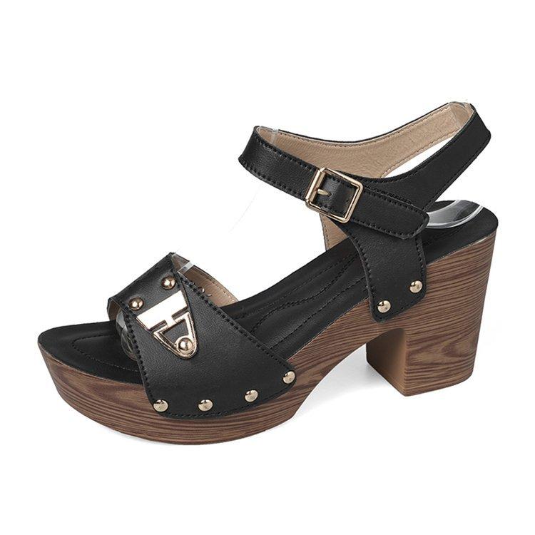 

Женские сандалии 2025 Лето Новые римские сандалии Платформа Сандалии на высоком каблуке для женщин Роскошные с металлической пряжкой Повседневная пляжная обувь 43 чёрный